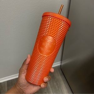 Starbucks Studded Bling Glossy Orange Pumpkin Tumbler 🎃